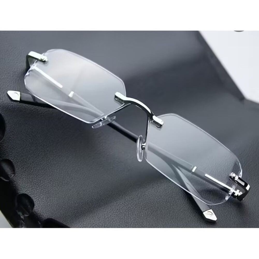 Blue Light Blocking Glasses,Computer Reading Glasses,Rimless Frame Smart Zoom - Picture 5 of 11